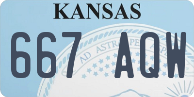 KS license plate 667AQW
