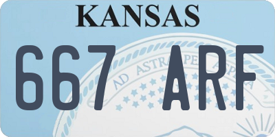 KS license plate 667ARF