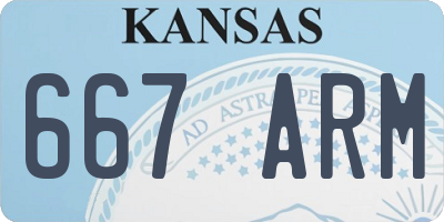 KS license plate 667ARM