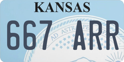 KS license plate 667ARR