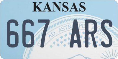 KS license plate 667ARS