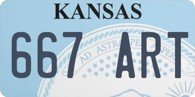 KS license plate 667ART