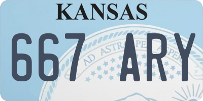 KS license plate 667ARY