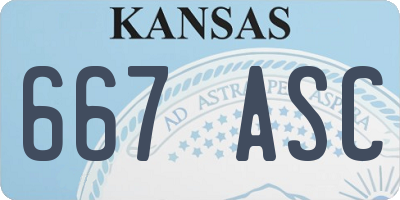 KS license plate 667ASC