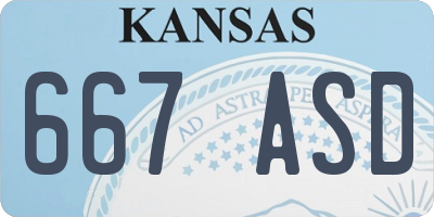 KS license plate 667ASD