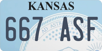 KS license plate 667ASF