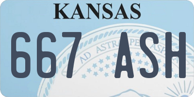 KS license plate 667ASH