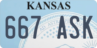 KS license plate 667ASK