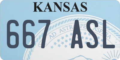 KS license plate 667ASL