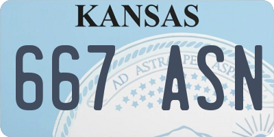 KS license plate 667ASN