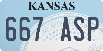KS license plate 667ASP
