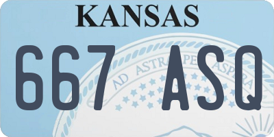 KS license plate 667ASQ