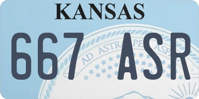 KS license plate 667ASR