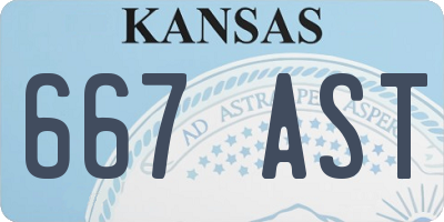KS license plate 667AST