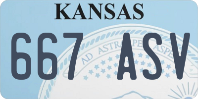 KS license plate 667ASV