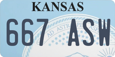 KS license plate 667ASW