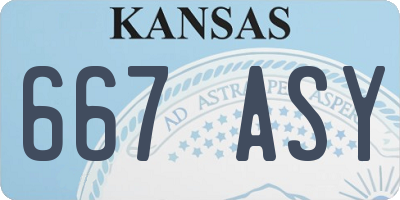 KS license plate 667ASY
