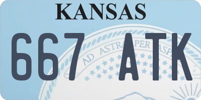 KS license plate 667ATK