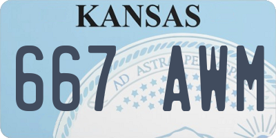 KS license plate 667AWM