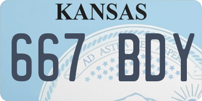 KS license plate 667BDY