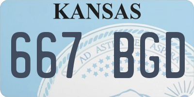 KS license plate 667BGD