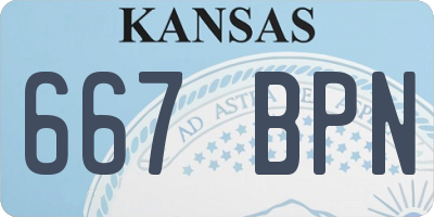KS license plate 667BPN