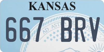 KS license plate 667BRV