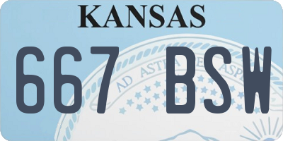 KS license plate 667BSW