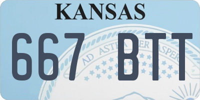 KS license plate 667BTT