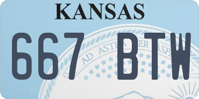 KS license plate 667BTW