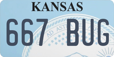 KS license plate 667BUG
