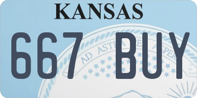 KS license plate 667BUY
