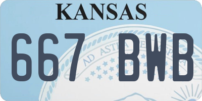 KS license plate 667BWB