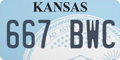 KS license plate 667BWC