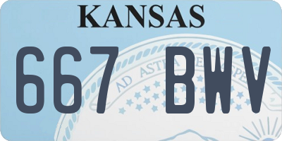 KS license plate 667BWV
