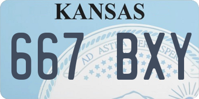 KS license plate 667BXY