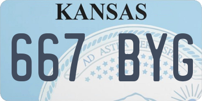 KS license plate 667BYG