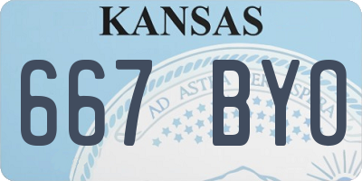 KS license plate 667BYO