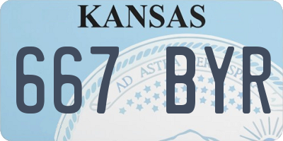 KS license plate 667BYR