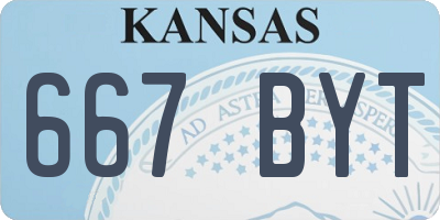 KS license plate 667BYT