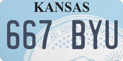 KS license plate 667BYU