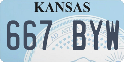 KS license plate 667BYW
