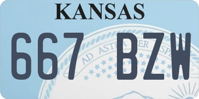 KS license plate 667BZW
