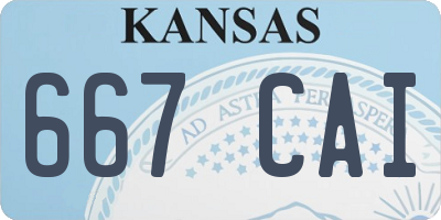 KS license plate 667CAI