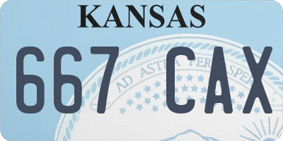 KS license plate 667CAX