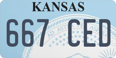 KS license plate 667CED