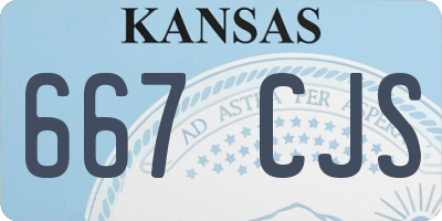 KS license plate 667CJS