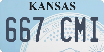 KS license plate 667CMI