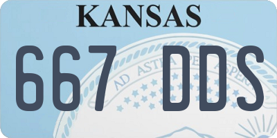 KS license plate 667DDS