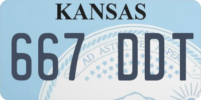 KS license plate 667DDT